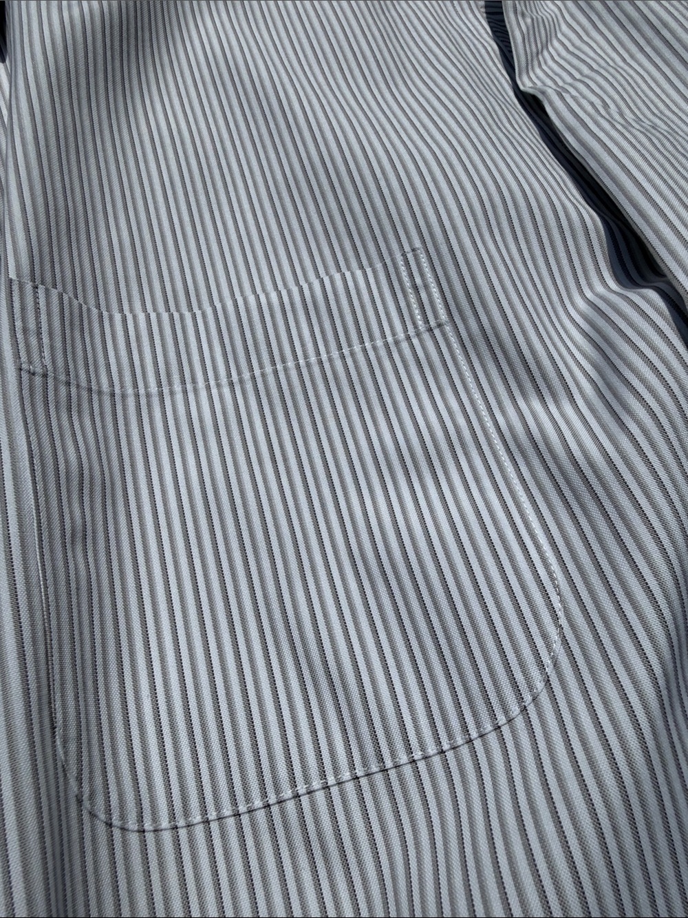 Brooks Brothers Men's Brown and White Pinstripe Dress Shirt - Picture 4 of 6